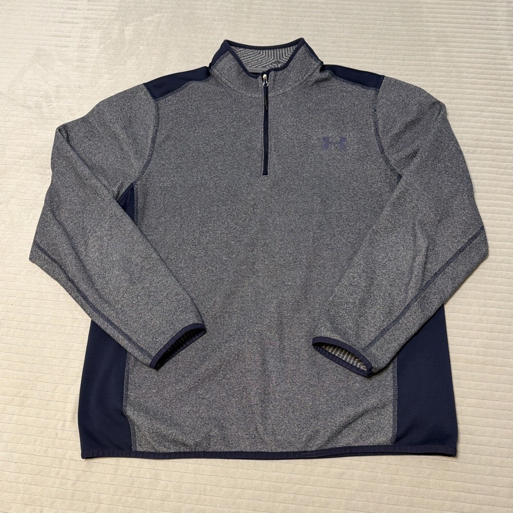 Under armour Sweater, Men's Large , Blue, 1/4 Zip, Pullover, Fleece, COLDGEAR